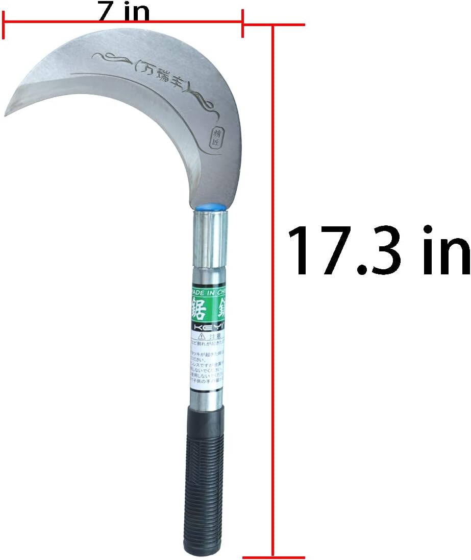 AOF King of The Sickle-Brush Clearing Sickle with Carbon Steel Blade and Aluminum Handle,Professional Clearing Vines and Undergrowth and Small saplings