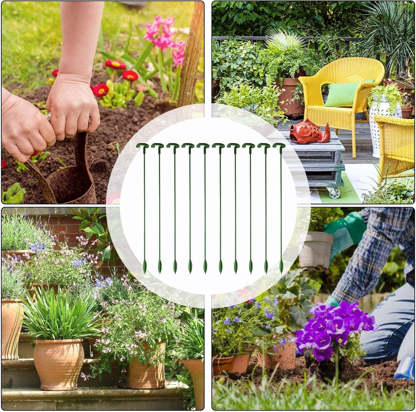 30 Plant Stakes, Garden Plant Support Sticks, Plant Stakes for Indoor Plants, Support Stakes for Potted Plants, Plant Cage Support, for Plants Peony, Amaryllis, Marigold, Sapling