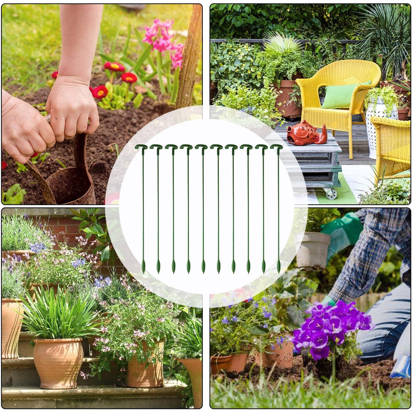 30 Plant Stakes, Garden Plant Support Sticks, Plant Stakes for Indoor Plants, Support Stakes for Potted Plants, Plant Cage Support, for Plants Peony, Amaryllis, Marigold, Sapling
