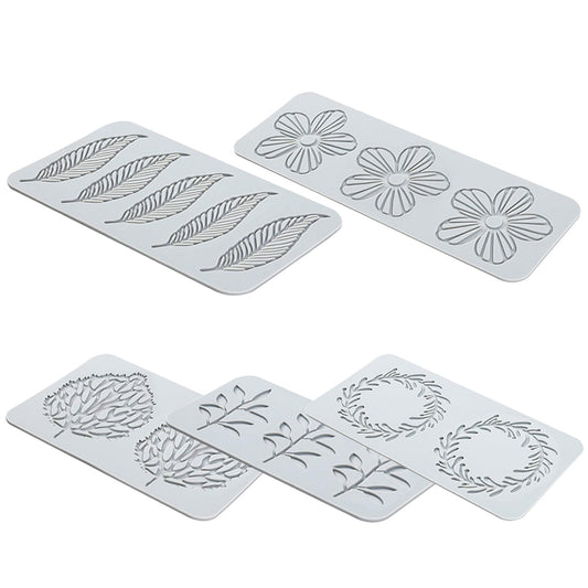Leaf Silicone Mold|Tuille Molds 5PCS Leaf Silicone Mold in Different Shape 3D Hollow Leaves Shape Baking Molds No-Stick Pastry Molds for DIY Baking Fondant Chocolate Party Dessert Cake Decor