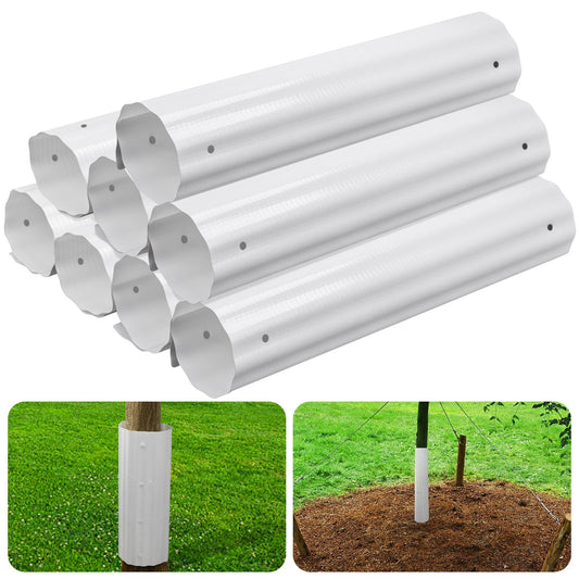 Tlswshsy 4pcs Expandable Tree Guards,Flexible Tree Bark Protector,Tree Trunk Protector Tubes Wraps to Protect Saplings Plants from Weed whackers, Trimmers, and Animals (4)